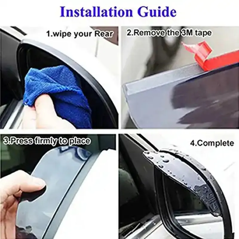 Image supplémentaire 1 de Visières Anti-Pluie pour Rétroviseurs de Voiture - Protection & Meilleure Visibilité Tunis