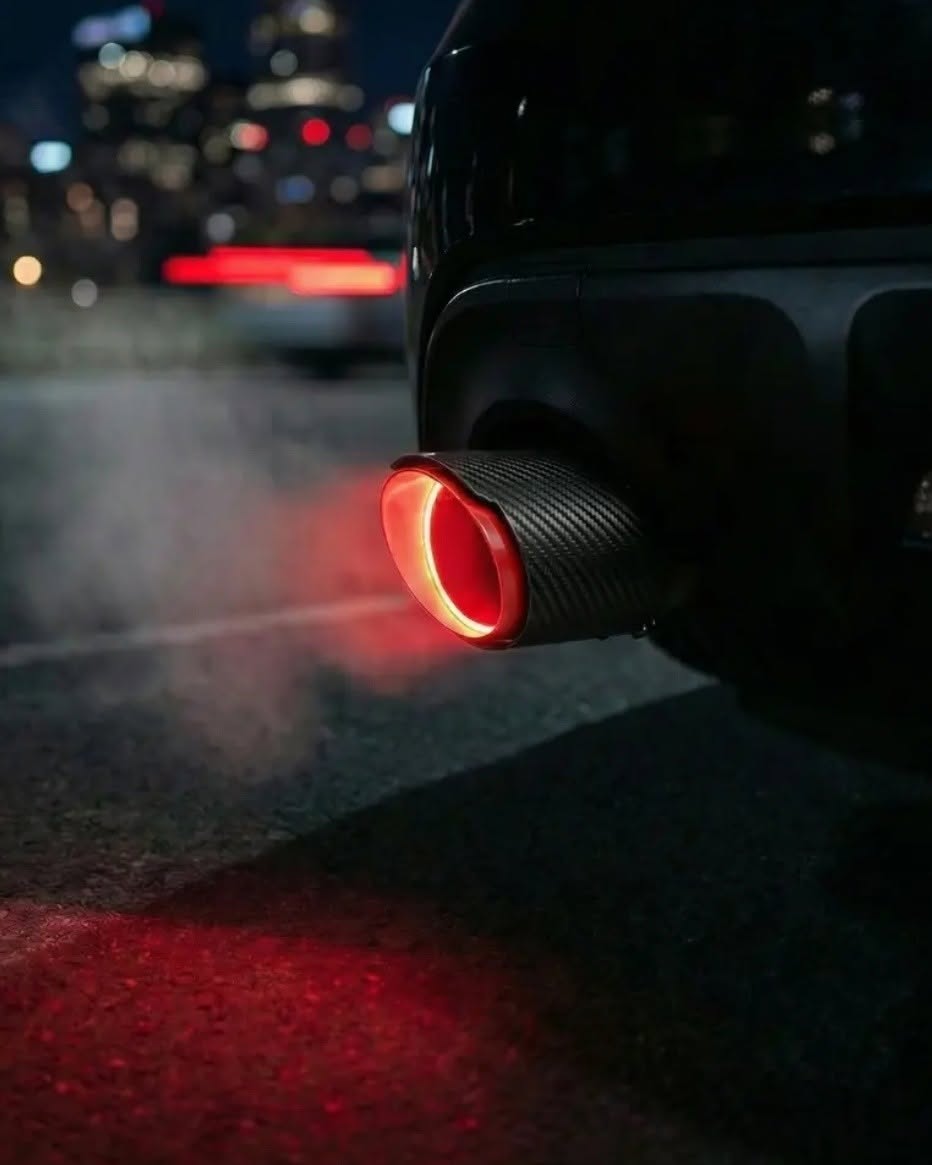 Image supplémentaire 1 de Embout d'Échappement Lumineux LED Carbone : L'effet "flamme" spectaculaire pour votre voiture à Tunis.​