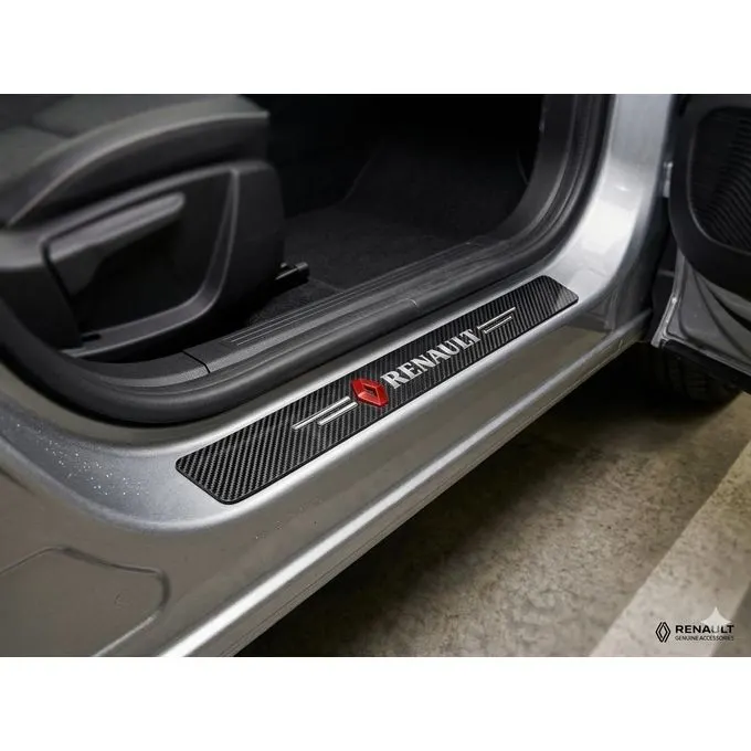 Image supplémentaire 2 de Kit de 4 Protections de Seuil de Porte Renault – Effet Fibre de Carbone Anti-Rayures