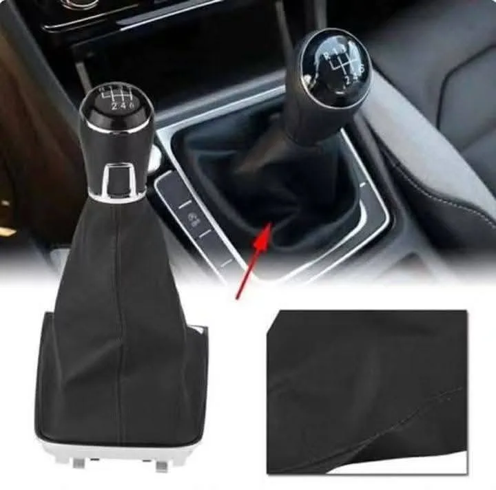 Image supplémentaire 1 de Pommeau de Levier de Vitesse avec Soufflet Volkswagen Golf 7 (VW Golf VII) – 6 Rapports – Finition Cuir & Chrome – Qualité Originale