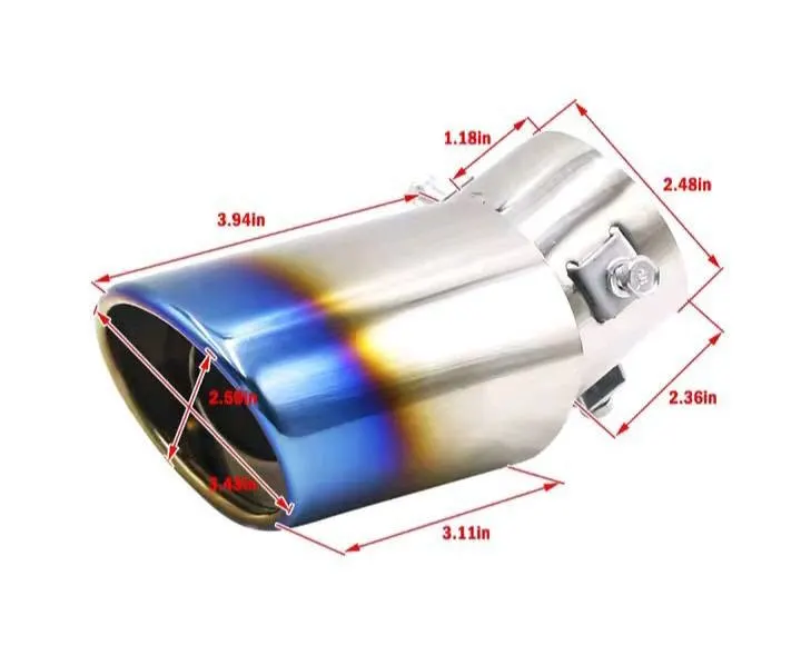 Image supplémentaire 2 de Embout d'Échappement Sport Universel en Acier Inoxydable – Finition Chrome, Noir Titane ou Bleu Brûlé – Installation Facile – Prix Tunisie