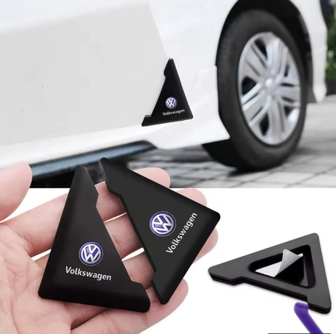 Image supplémentaire 2 de Lot de 2 Protections d'Angle de Portière en Silicone - Spécial Volkswagen - Anti-Choc & Anti-Rayures