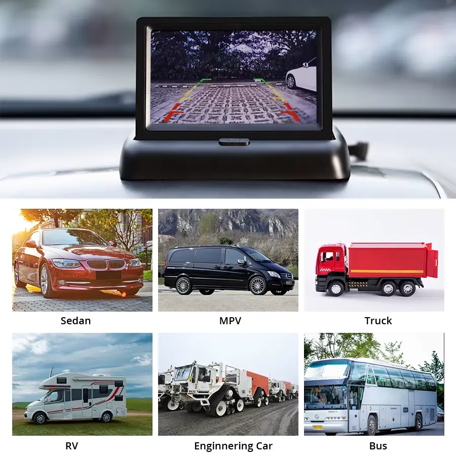Image supplémentaire 1 de Moniteur de Caméra de Recul 4,3 Pouces pour Voiture – Écran Universel avec Affichage de Stationnement