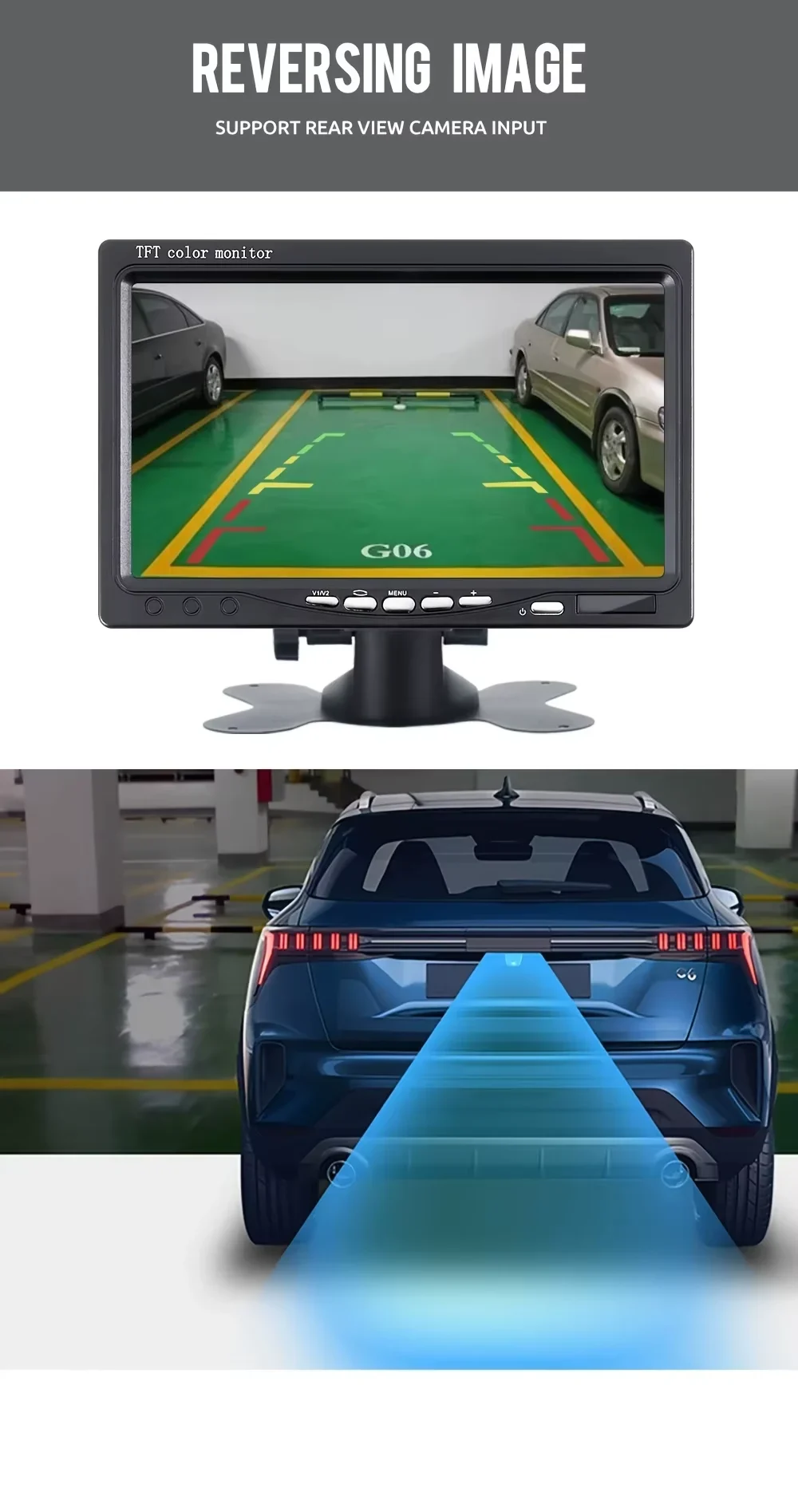 Image supplémentaire 2 de Moniteur de Recul 7 Pouces avec Caméra – Kit Plug & Play pour Camion, Remorque et Engin Professionnel