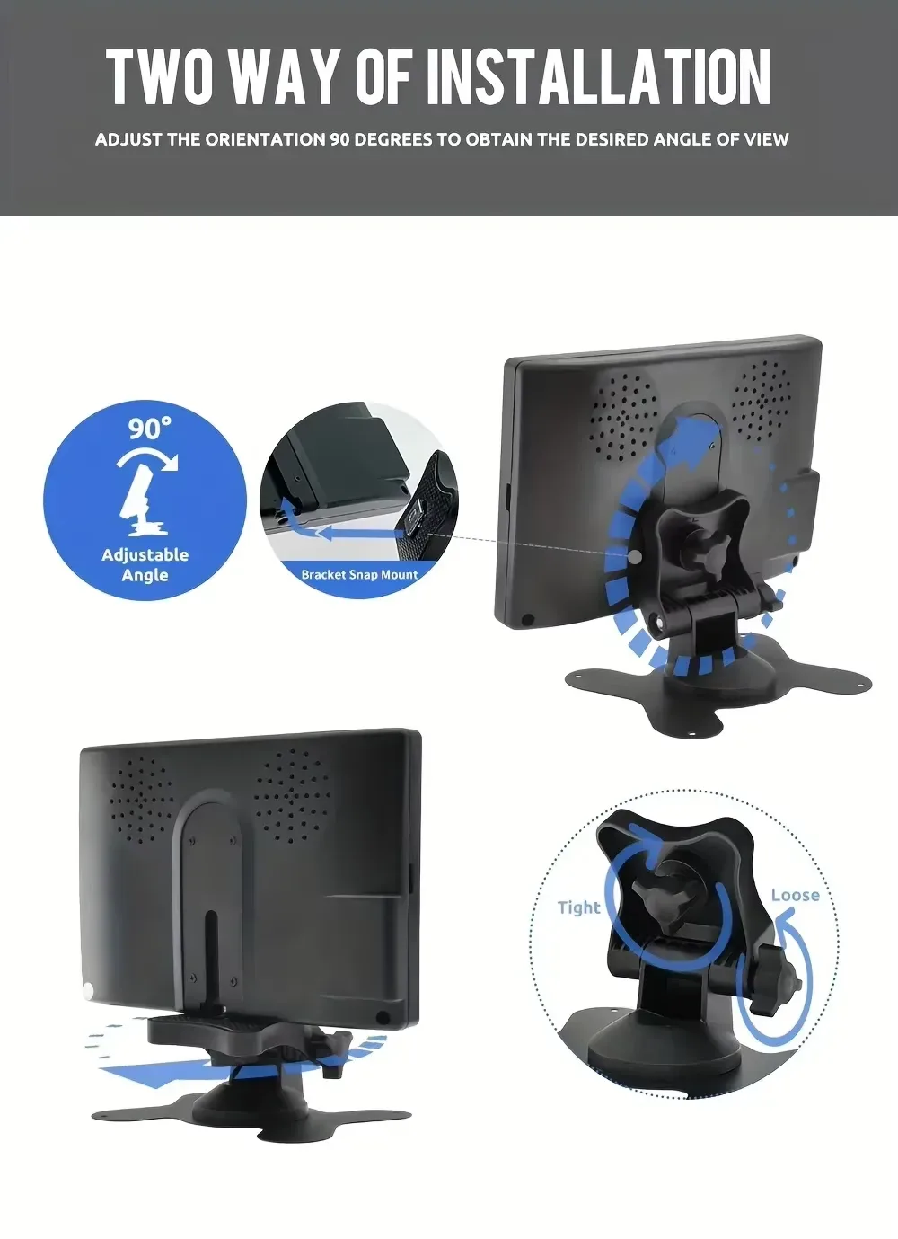 Image supplémentaire 3 de Moniteur de Recul 7 Pouces avec Caméra – Kit Plug & Play pour Camion, Remorque et Engin Professionnel