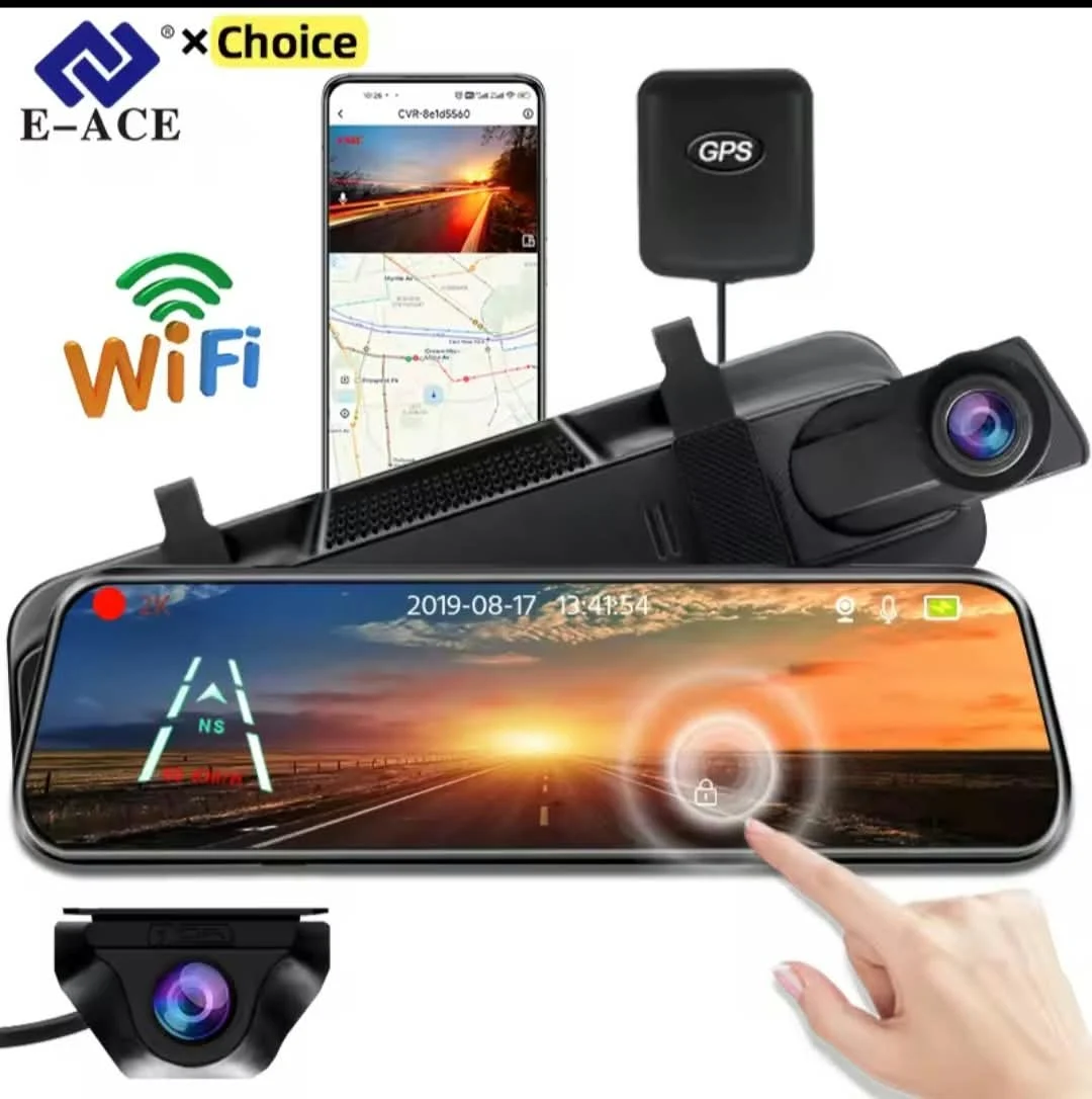 Image supplémentaire 2 de Caméra de Tableau de Bord 10 Pouces avec Écran Tactile IPS – Dashcam FHD 1080P Avant et Arrière