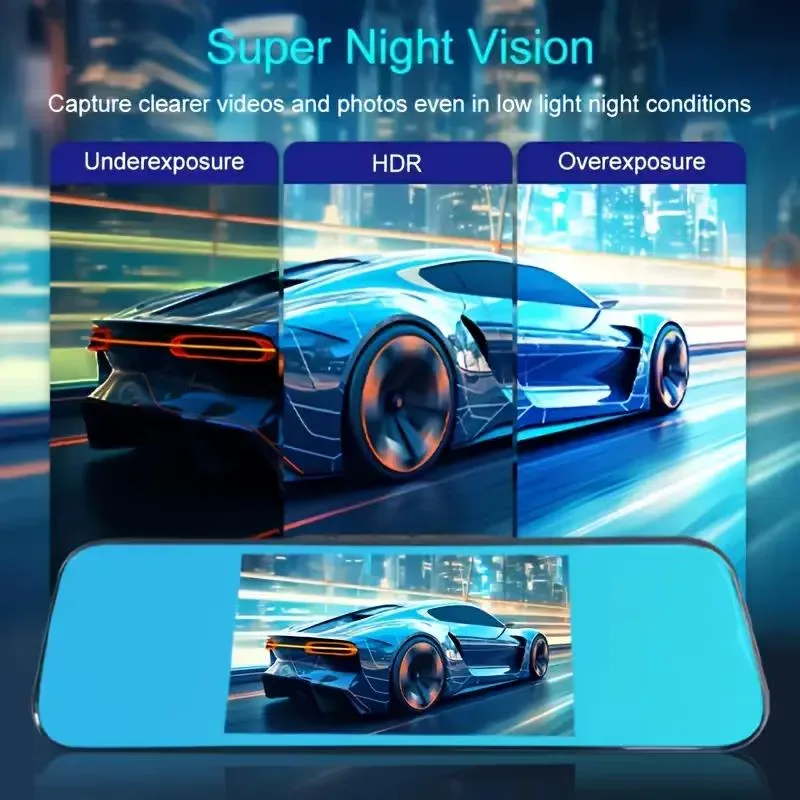 Image supplémentaire 4 de Caméra de Tableau de Bord 10 Pouces avec Écran Tactile IPS – Dashcam FHD 1080P Avant et Arrière