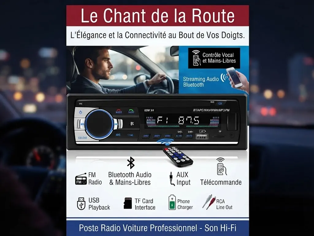 Image supplémentaire 2 de Autoradio Bluetooth 12V pour Voiture – MP3, Radio FM, USB, AUX et Télécommande