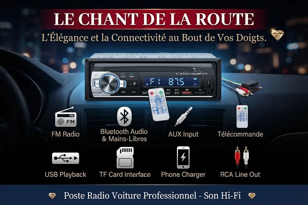 Image supplémentaire 3 de Autoradio Bluetooth 12V pour Voiture – MP3, Radio FM, USB, AUX et Télécommande