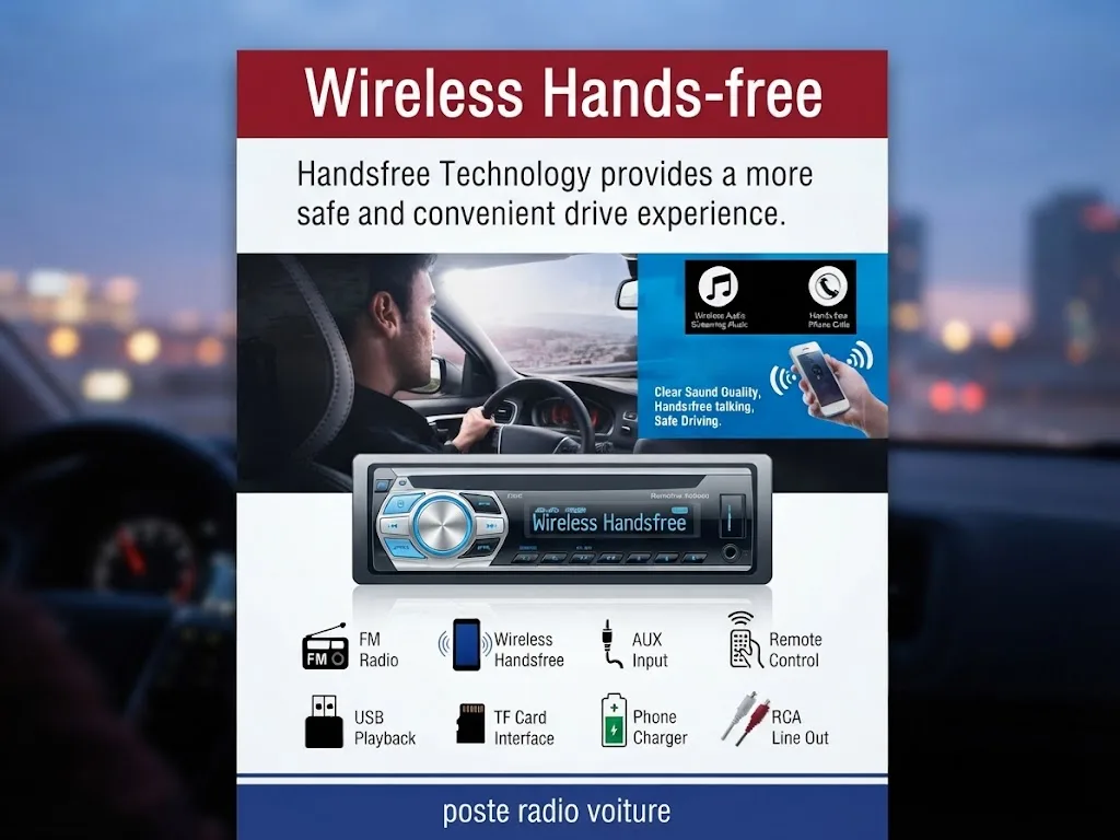 Image supplémentaire 5 de Autoradio Bluetooth 12V pour Voiture – MP3, Radio FM, USB, AUX et Télécommande