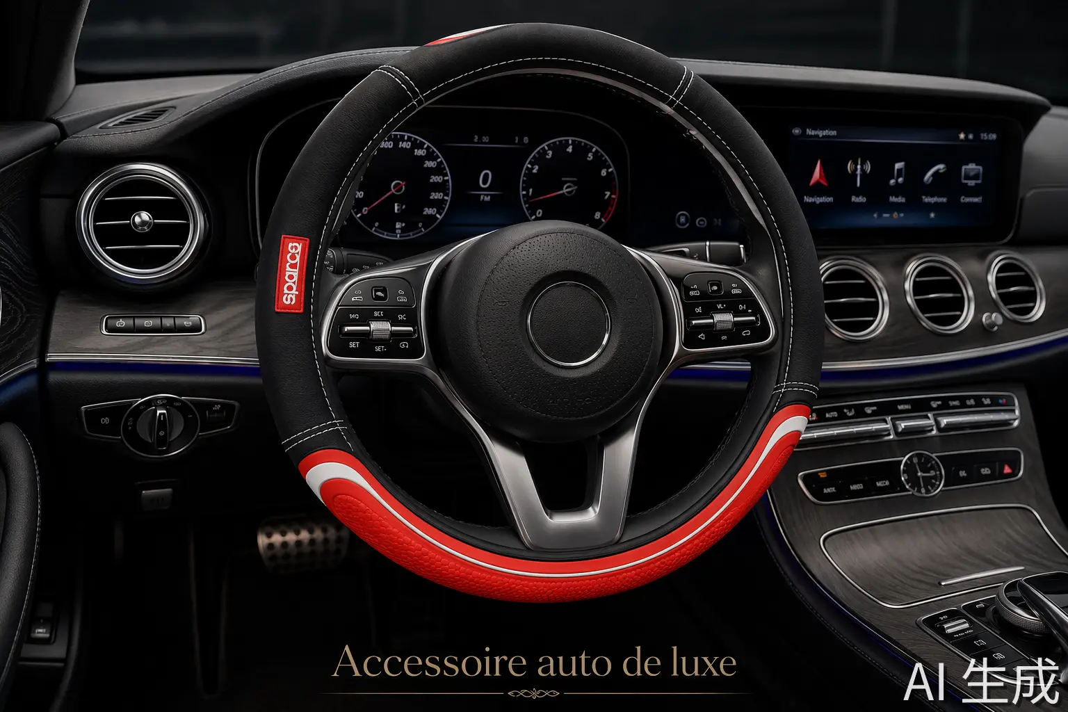 Image supplémentaire 2 de Couvre-Volant Sport Sparco Premium - Cuir Antidérapant & Design Ergonomique | Accessoires Auto Tunisie
