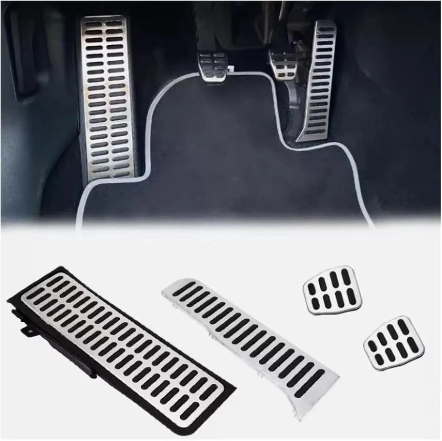 Image supplémentaire 3 de Kit Pédales Sport Inox Antidérapant pour VW Golf 5/6, Tiguan, Touran & Jetta – Style & Sécurité – Tunisie