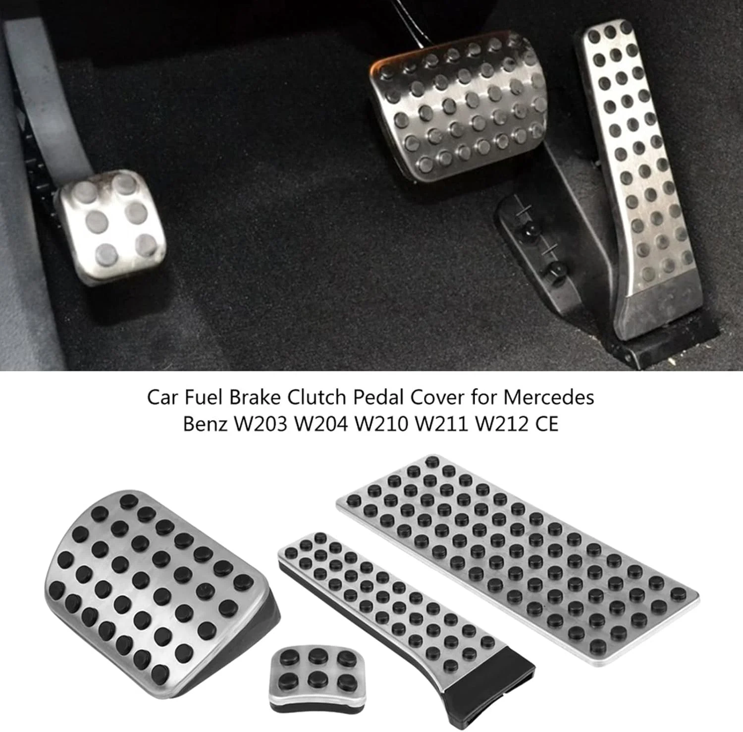 Image supplémentaire 4 de Kit de Couvre-Pédales Sport Mercedes-Benz – Finition Chrome & Grip – W203 W204 W211 W212 – Prix Tunisie