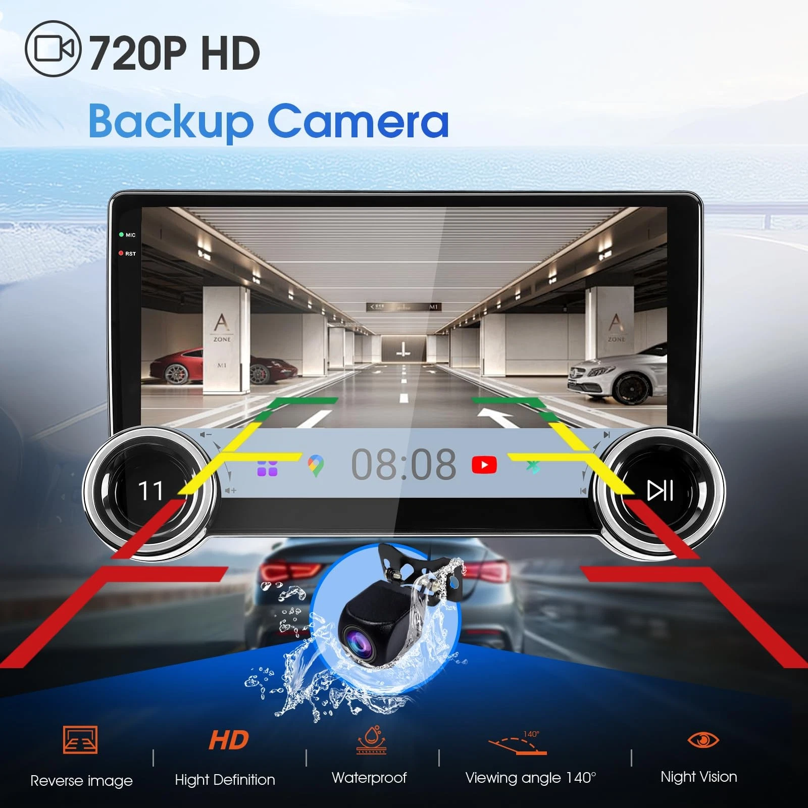 Image supplémentaire 1 de Autoradio Multimédia Haudio 10.1" HD – CarPlay Sans Fil & Android Auto – Navigation GPS & Caméra de Recul – Tunisie