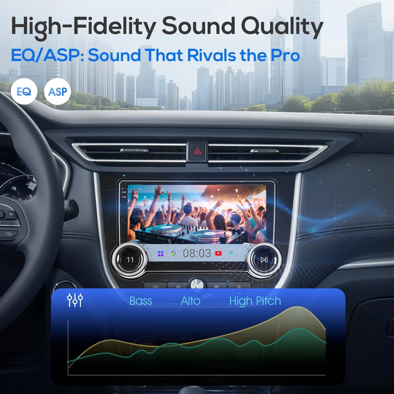 Image supplémentaire 2 de Autoradio Multimédia Haudio 10.1" HD – CarPlay Sans Fil & Android Auto – Navigation GPS & Caméra de Recul – Tunisie