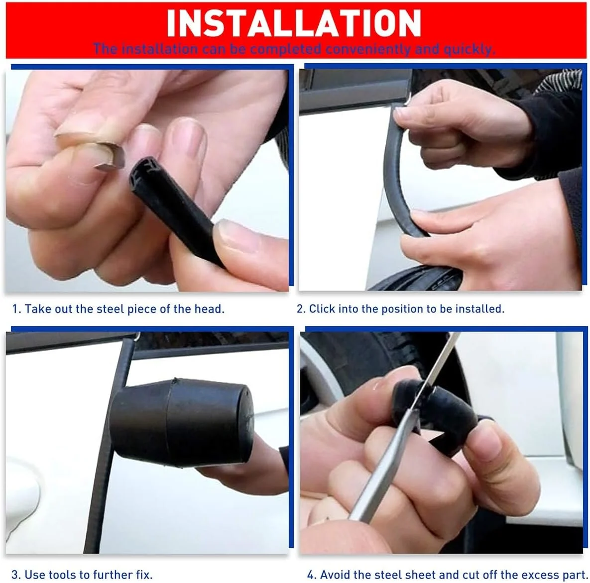 Image supplémentaire 4 de Bande de Protection Arête de Portière Universelle (5m) – Anti-Collision & Anti-Rayures – Caoutchouc Flexible – Tunisie