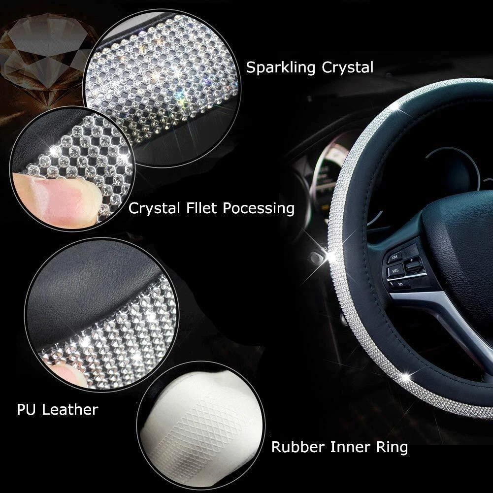 Image supplémentaire 5 de Couvre-Volant Universel Strass Cristal "Bling" – 38cm