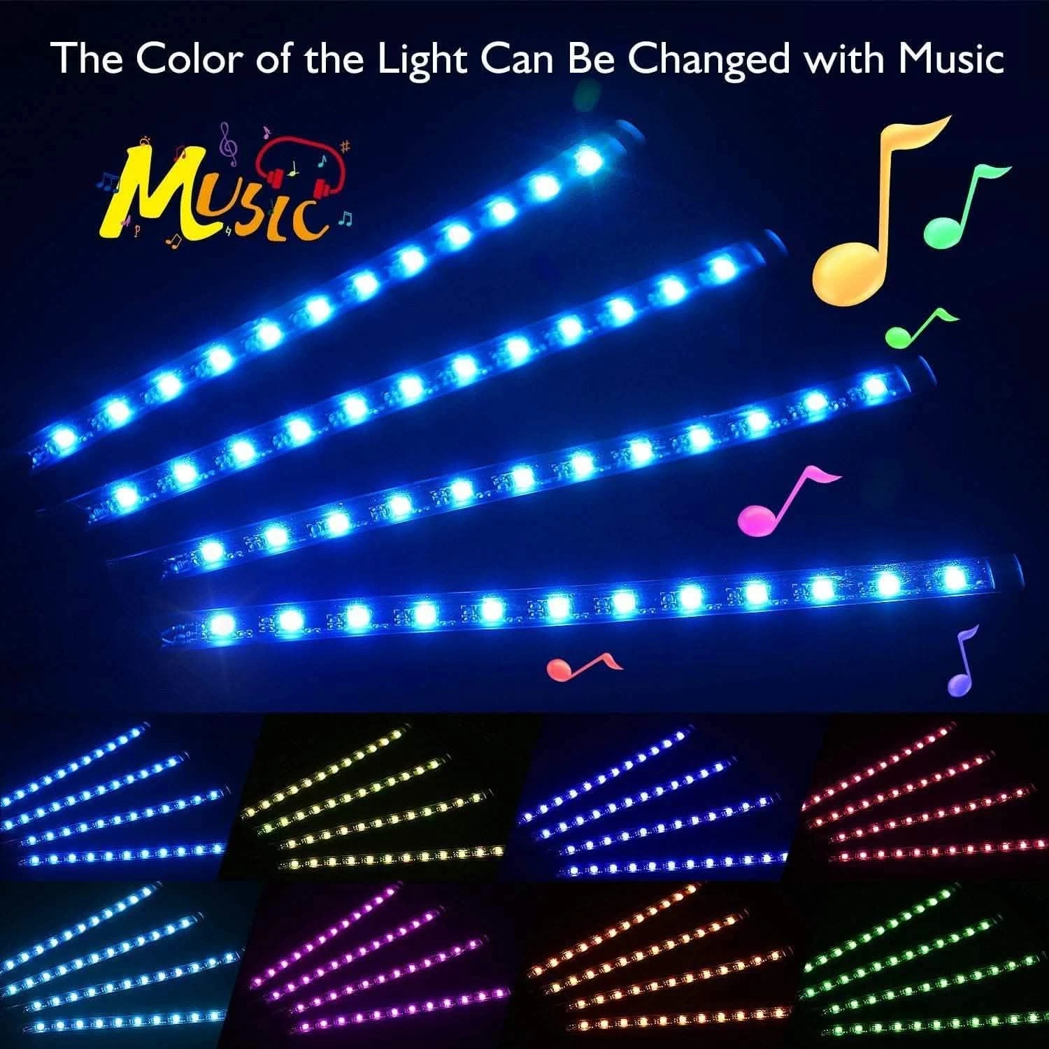 Image supplémentaire 2 de Kit Ruban LED Ambiance Voiture RGB – Contrôle à Distance & Mode Musique – Prix Tunisie