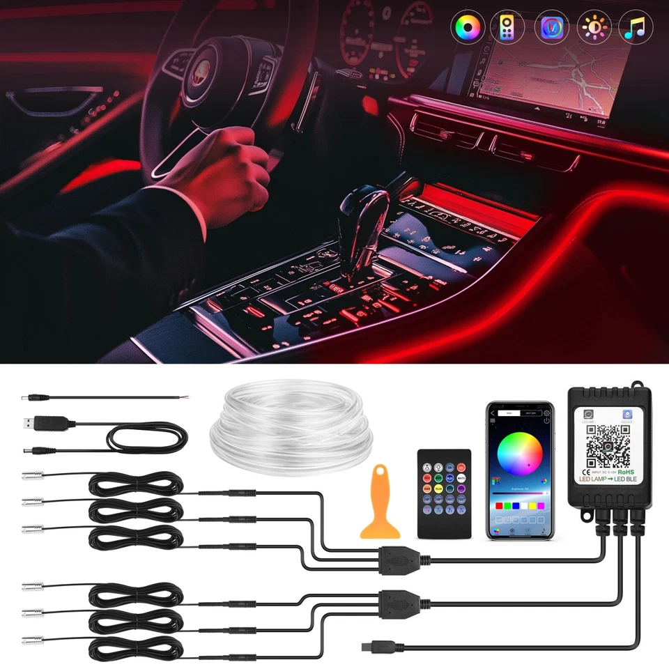 Image supplémentaire 4 de Kit Ambiance LED 6-en-1 Premium – 16 Millions de Couleurs & Contrôle via App – Prix Tunisie