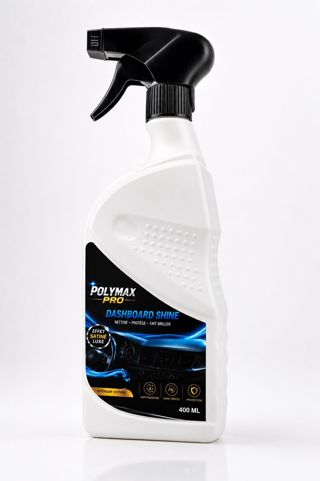 POLYMAX PRO – Dashboard Shine 3-en-1 | Nettoie, Protège & Fait Briller