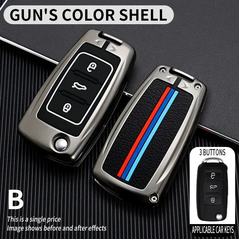Coque de Clé Métallique Gun's Color pour Volkswagen – Protection Antichoc & Design Sport