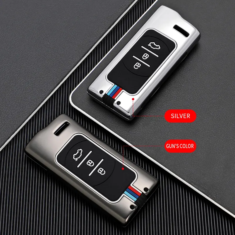 Coque de Clé Métallique de Luxe pour Chery Tiggo 1, 7 Pro, 8 Pro - Gun's Color Shell | Accessoires Auto Tunisie