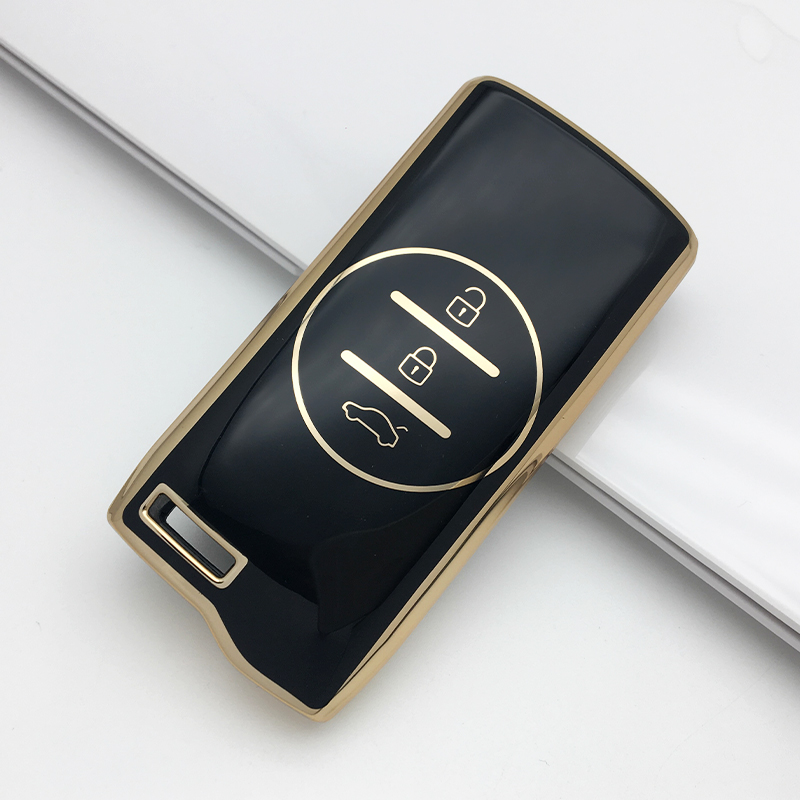 Coque de Clé Luxe TPU "Gold Edge" pour Chery Tiggo, Exeed & JAC – Protection Élégante & Antichoc – Tunisie