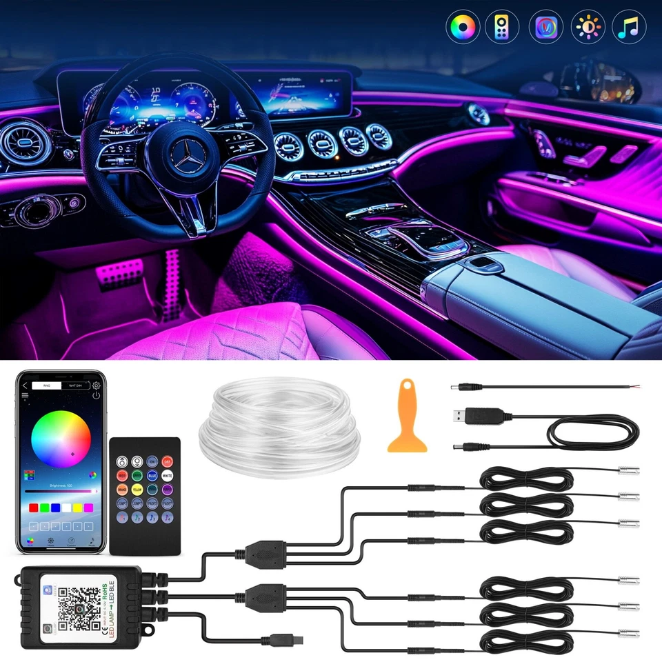 Kit Ambiance LED 6-en-1 Premium – 16 Millions de Couleurs & Contrôle via App – Prix Tunisie