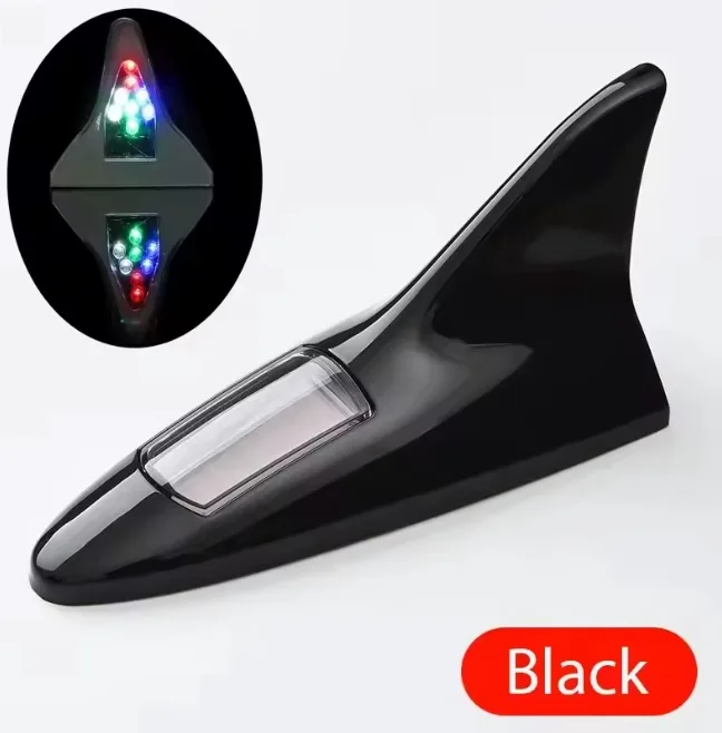 Antenne Requin Solaire Voiture 8 LED – Feu d’Avertissement Anti-Collision Universel