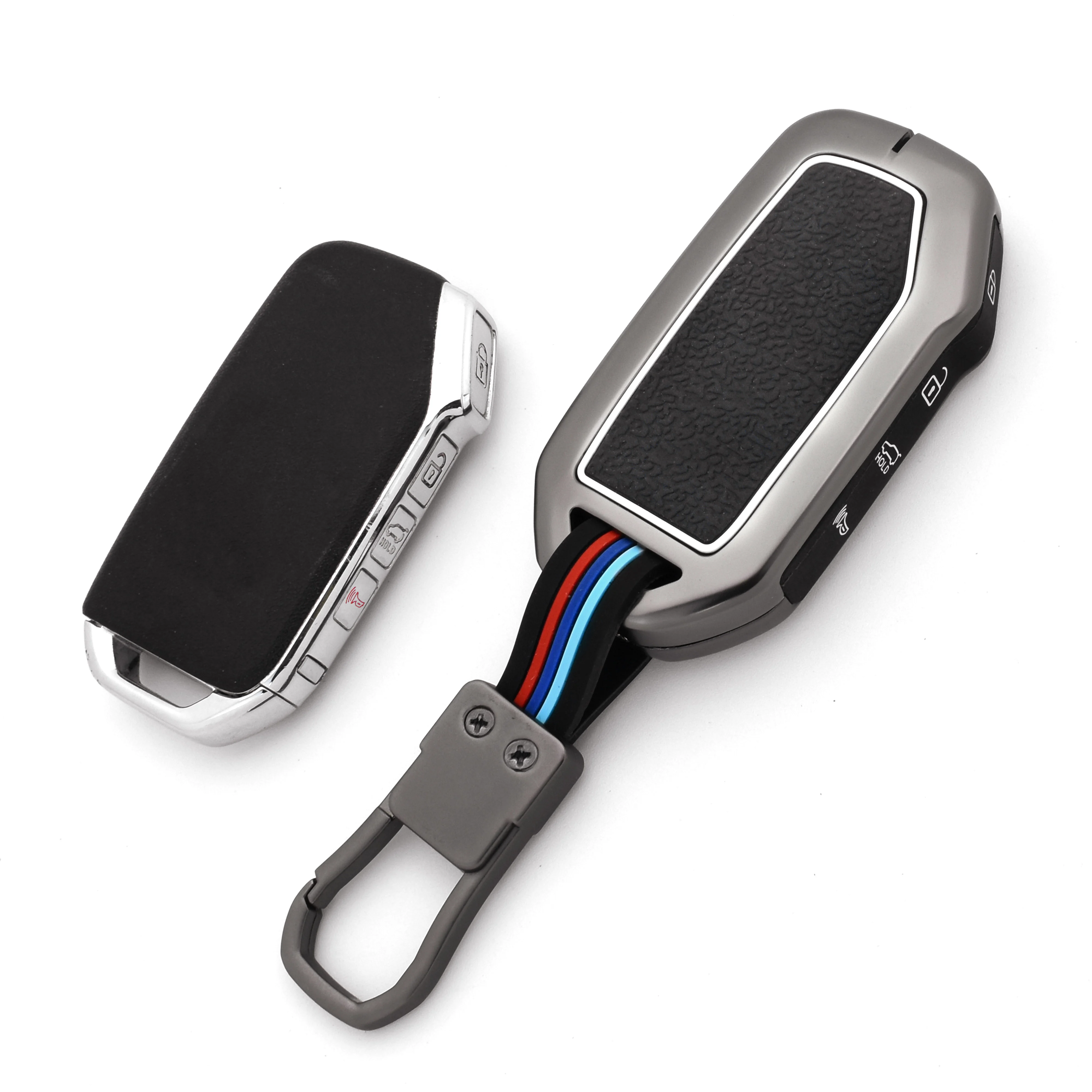 Coque de Clé Kia Smart Key Premium - Métal & Cuir avec Porte-Clé Tunis