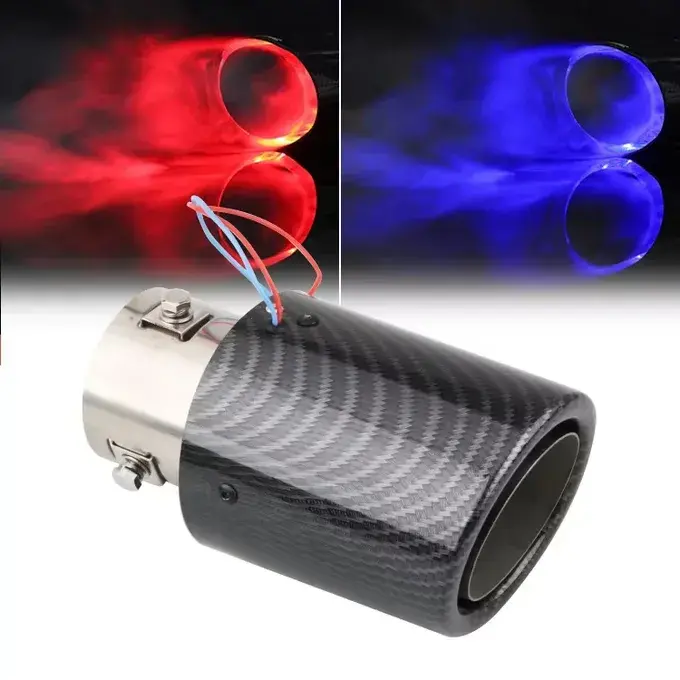 Embout d'Échappement Lumineux LED Carbone : L'effet "flamme" spectaculaire pour votre voiture à Tunis.​