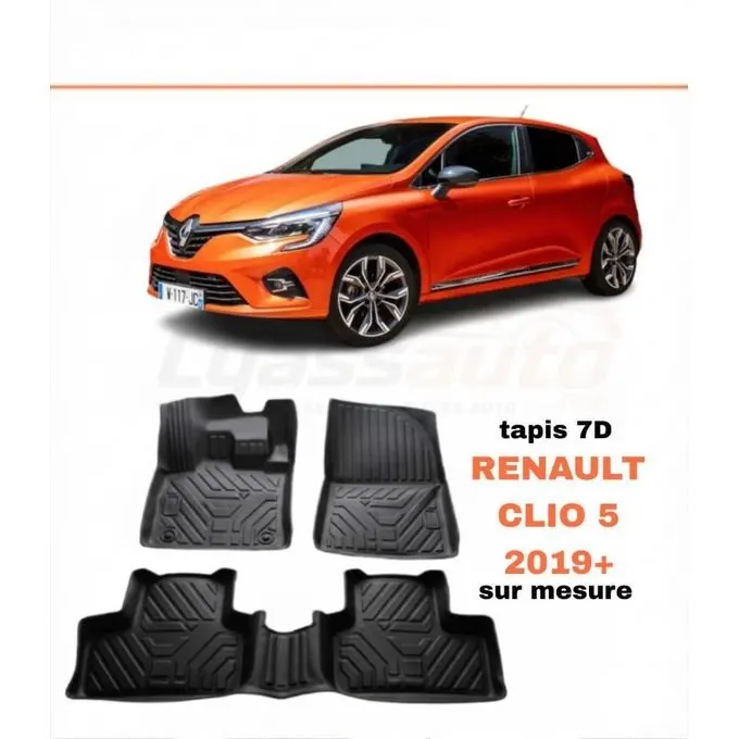 Tapis de Sol 7D Sur Mesure pour Renault Clio 5 - Protection Intégrale TPE Premium - Prix Tunisie