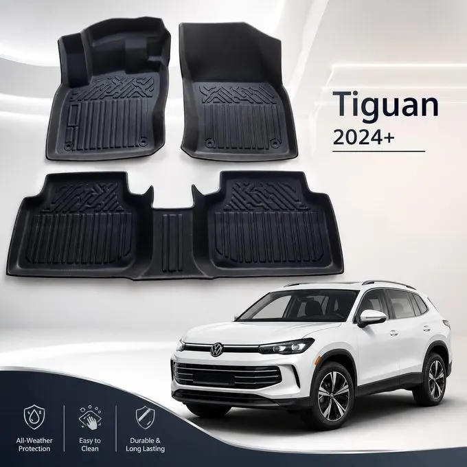 Tapis de Sol 7D Sur Mesure pour Nouveau Volkswagen Tiguan (Modèle 2024+) - Protection TPE Premium - Prix Tunisie