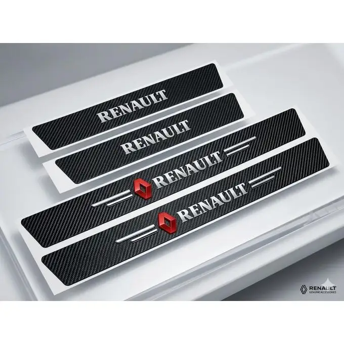 Kit de 4 Protections de Seuil de Porte Renault – Effet Fibre de Carbone Anti-Rayures