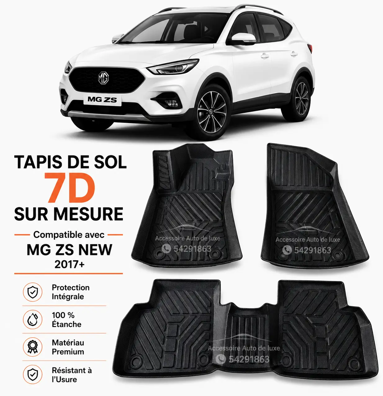 Tapis de Sol 7D Sur Mesure pour MG ZS  – Protection Intégrale SUV, 100% Étanche & Matériau Premium
