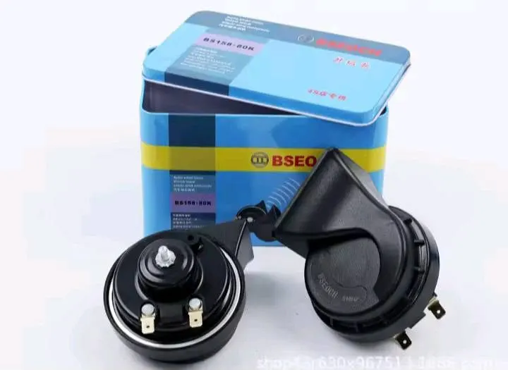 Klaxon Escargot BSEOCH Premium (Paire) – Sonorité Grave & Puissante – Double Ton 12V Universel – Qualité Supérieure Tunisie