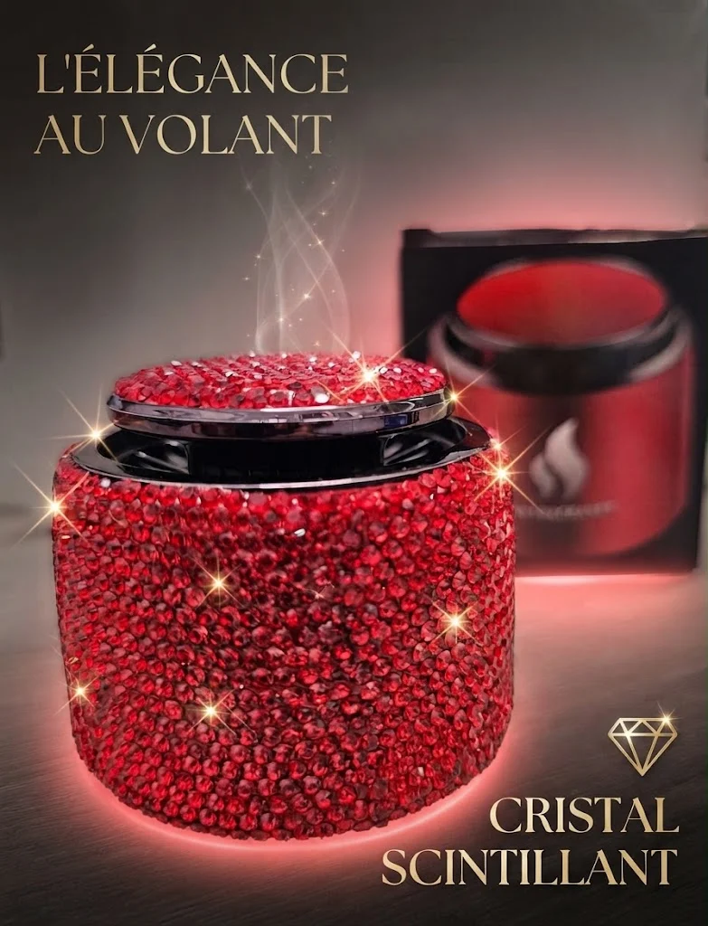 Diffuseur de Parfum pour Voiture avec Cristaux Scintillants – Élégant Ornement de Tableau de Bord