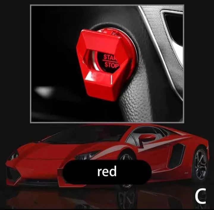 rouge - Couvercle de Protection Bouton Start/Stop Voiture – Effet Carbone Sport – Protection Anti-Rayures & Design Premium – Prix Tunisie
