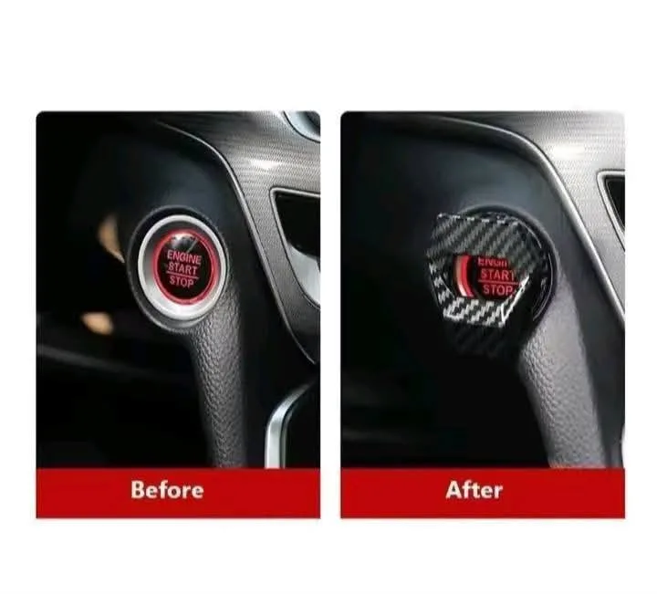 CARBON - Couvercle de Protection Bouton Start/Stop Voiture – Effet Carbone Sport – Protection Anti-Rayures & Design Premium – Prix Tunisie