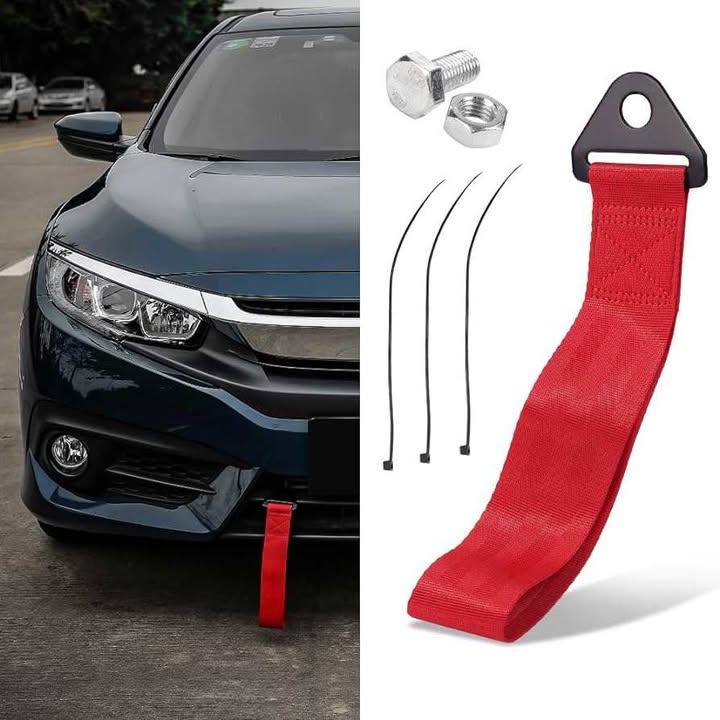 rouge - Sangle de Remorquage Sport JDM Universelle – Style Racing & Drift – Tunisie