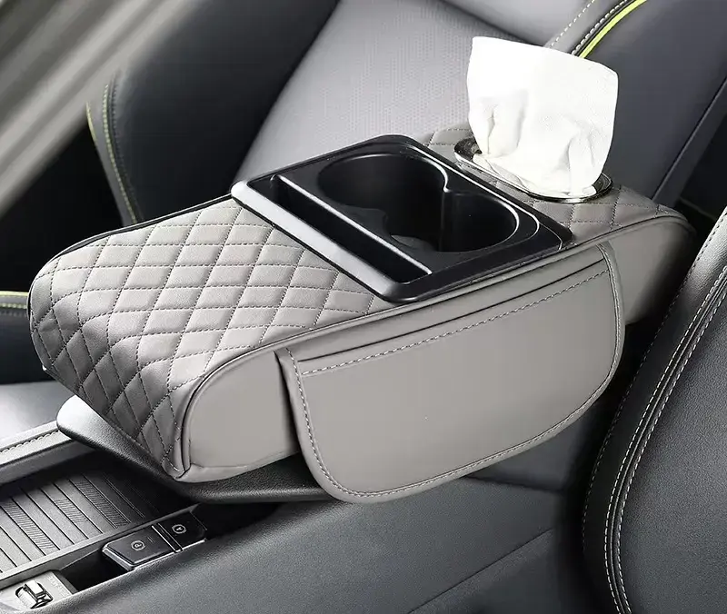 gris  - Coussin Accoudoir Voiture Multifonction